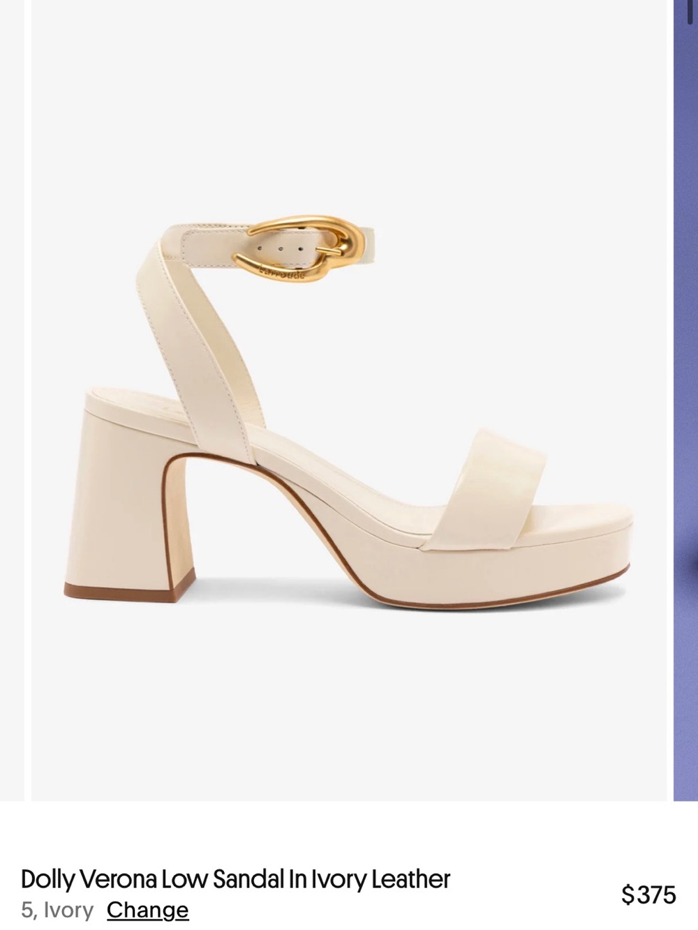 Larroude dolly low ivory leather